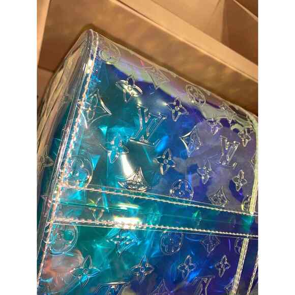 Louis Vuitton Keepall Bandouliere 50 Prism PVC Clear Logo Weekend Travel Bag - Picture 6 of 12